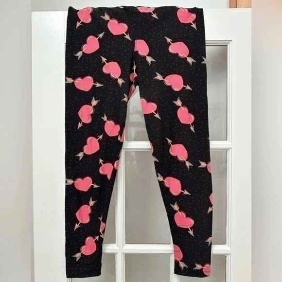 LuLaRoe TC Tall & Curvy Valentines Day Hearts Love Leggings Fits Size L - 1X - Picture 1 of 5